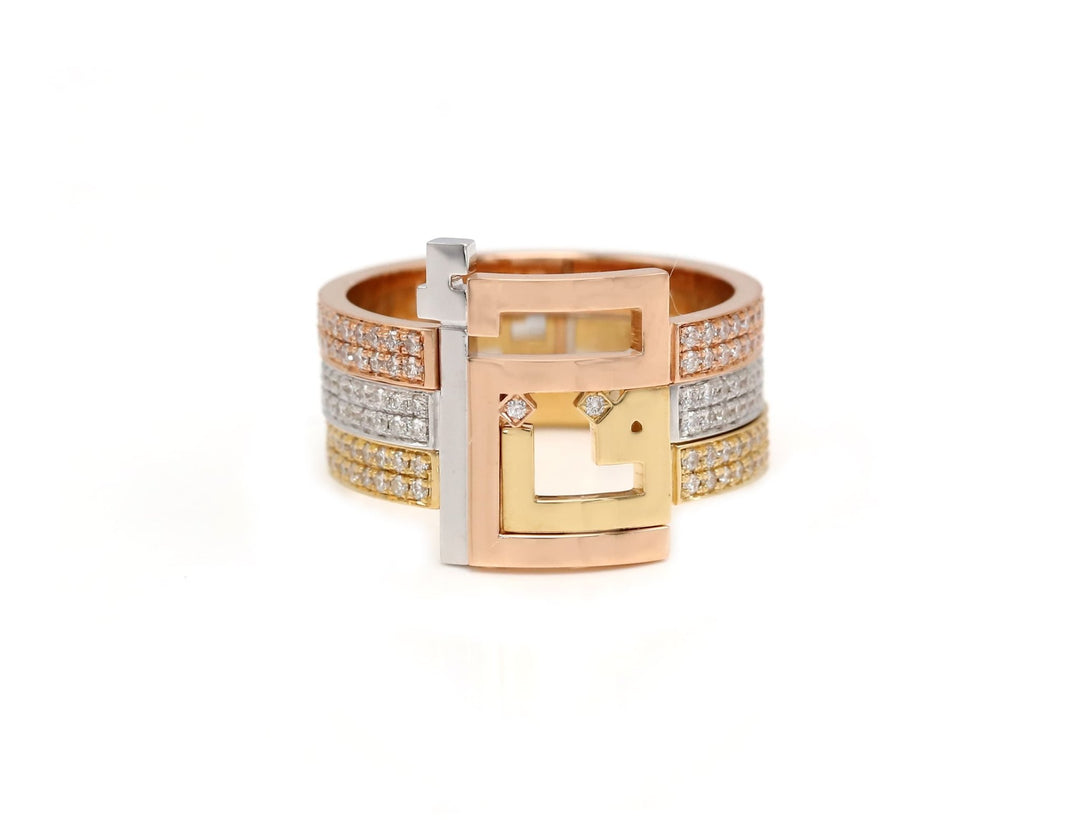 Thick Trio Rings - Letters Alef, Fa & Geem - HIBA JABER