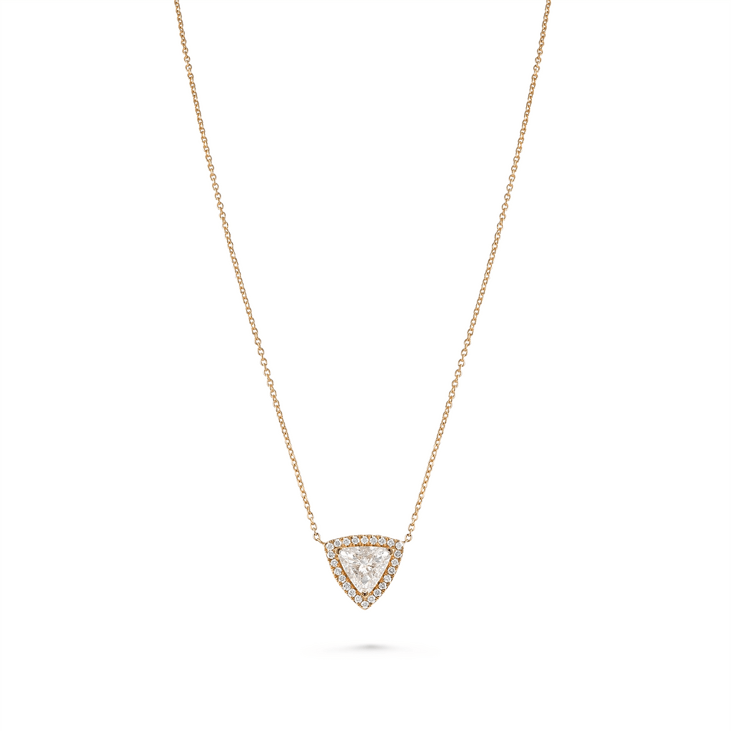 Trillion Diamond Halo Necklace - HIBA JABER