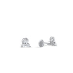Load image into Gallery viewer, Trio Diamond Flower Earring/ Three prongs - Single Piece - HIBA JABER