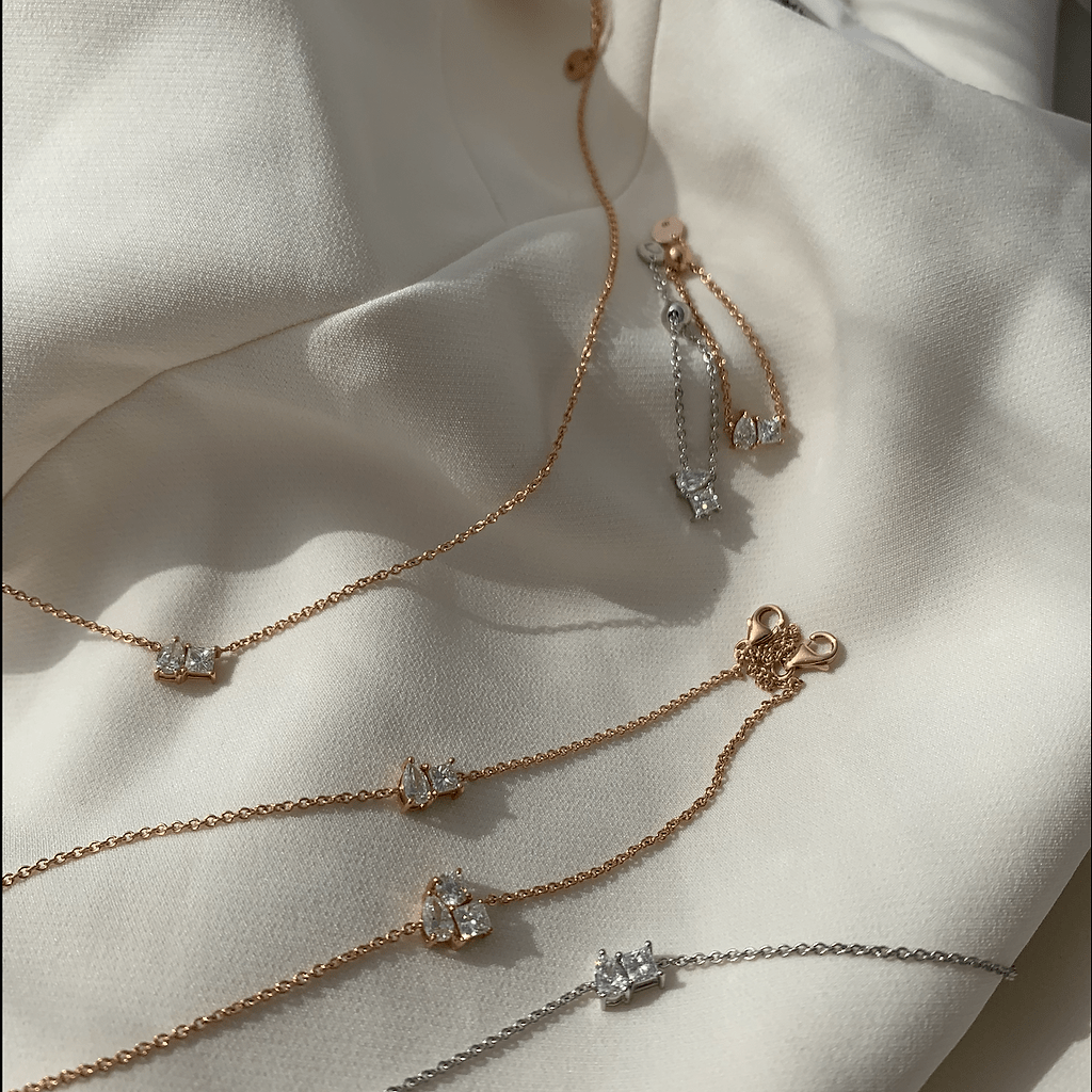 Trio Sparkle Diamond Bracelet - 18 - k - rose - gold - HIBA JABER