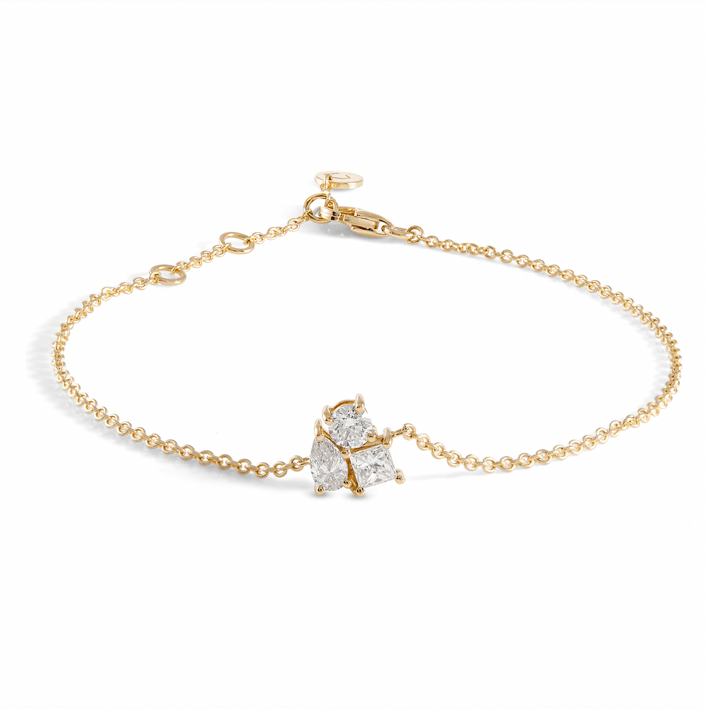 Trio Sparkle Diamond Bracelet - 18 - k - yellow - gold - HIBA JABER
