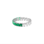 Load image into Gallery viewer, Two - way Eternity Ring - Hearts & Emeralds - HIBA JABER