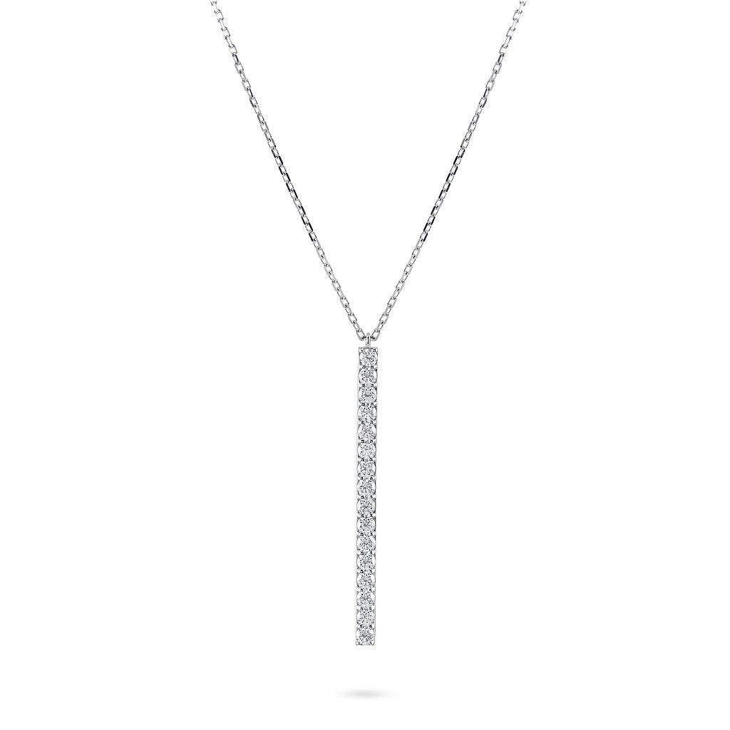 Vertical Diamond Bar Necklace - HIBA JABER