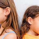 Load image into Gallery viewer, White Enamel Mini Infinity Hoops - HIBA JABER