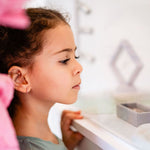 Load image into Gallery viewer, White Enamel Mini Infinity Hoops - HIBA JABER