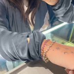 Load image into Gallery viewer, Zigzag Pink Sapphire Pears with Diamond Droplets Bracelet - HIBA JABER