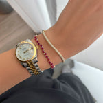 Load image into Gallery viewer, Zigzag Red Ruby Pears with Diamond Droplets Bracelet - HIBA JABER