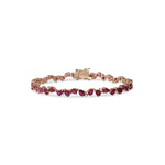 Load image into Gallery viewer, Zigzag Red Ruby Pears with Diamond Droplets Bracelet - HIBA JABER