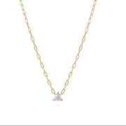 0.7cts Trillion Necklace with Bold Chain - HIBA JABER
