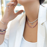 3 character Name - Hind Necklace with Diamonds - HIBA JABER