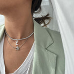 Load image into Gallery viewer, Charm Pendant With Two Letters/ One Set in diamonds
