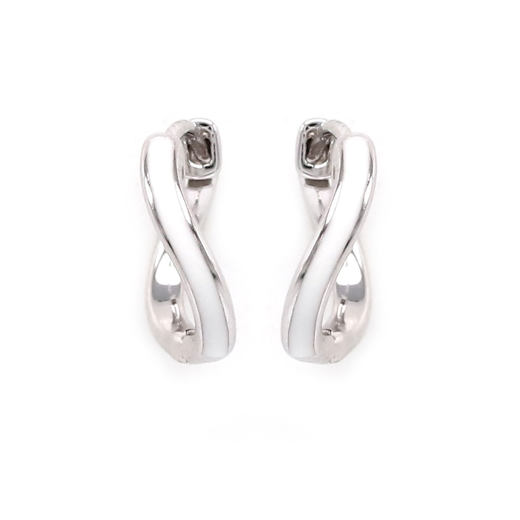 Blue Enamel Mini Infinity Hoops