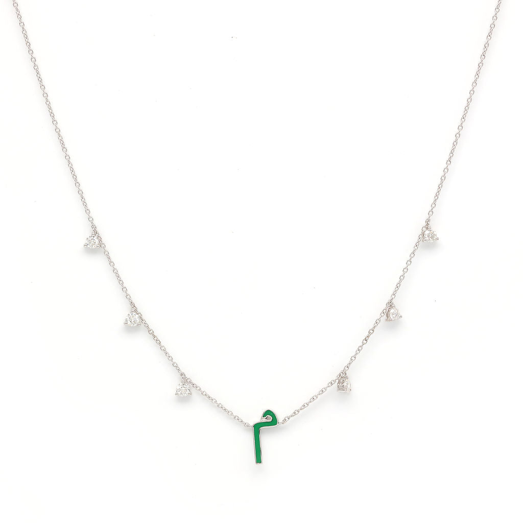 Initial Hanging Diamond Necklace - Saudi National Day