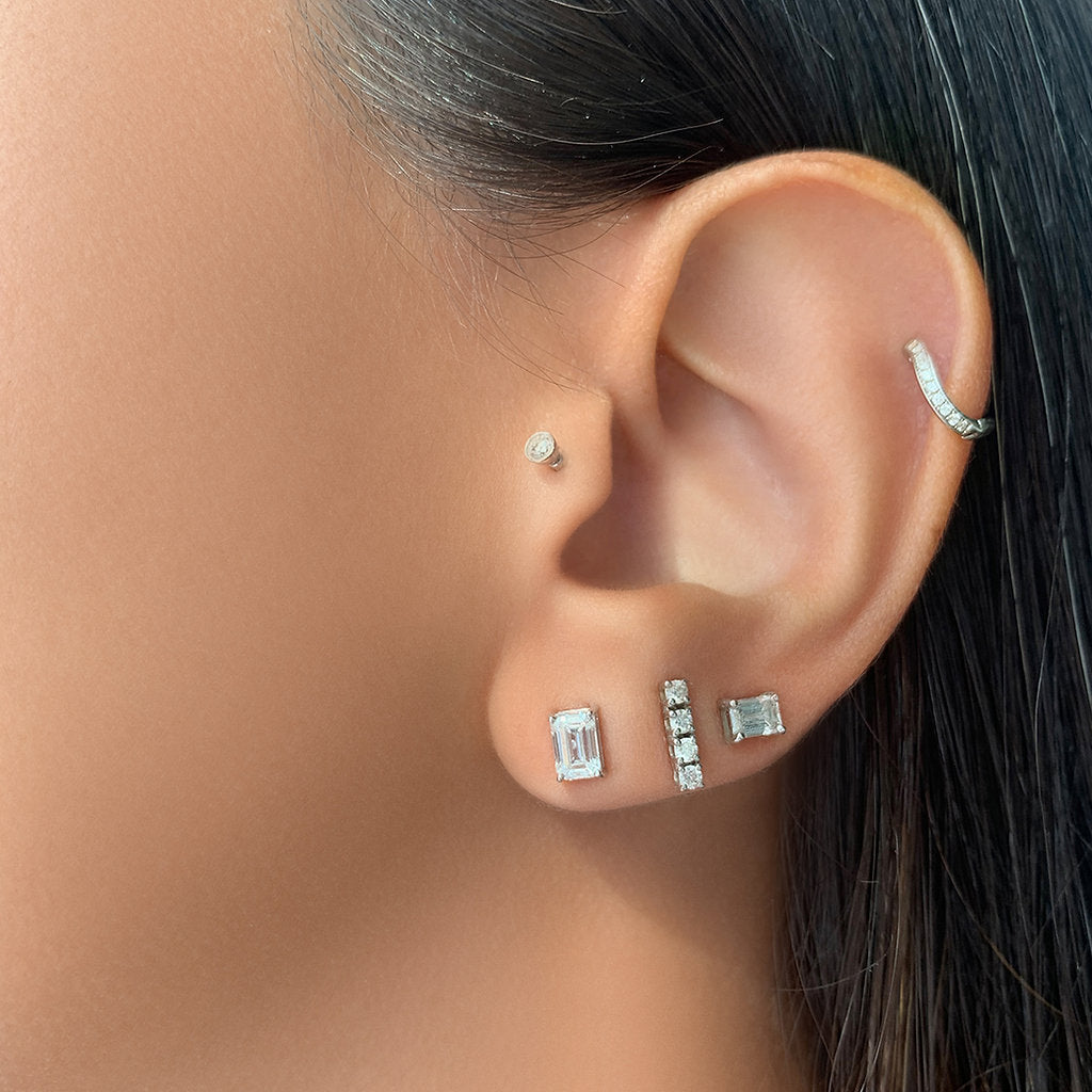 0.5ct Emerald Diamond Stud Earring - Set