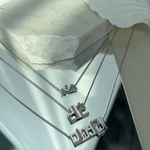 Load image into Gallery viewer, 4 Character Name - Khaled Necklace with Diamonds
