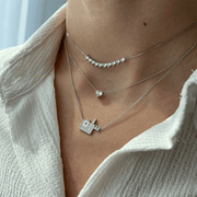 4 - Character Duo Chain Name Necklace | Sara with 0.50ct Heart Diamond - HIBA JABER