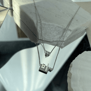 4 - Character Duo Chain Name Necklace | Sara with 0.50ct Heart Diamond - HIBA JABER