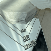 4 Character Name - Khaled Necklace with Diamonds - HIBA JABER