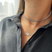 5 character Name - Sultan Necklace with Diamonds - HIBA JABER