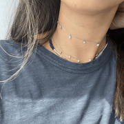 5 - Stone Diamond Droplet Choker | 0.10cts each - HIBA JABER