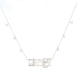 Load image into Gallery viewer, 7 Character Name Necklace - Aljohara with Hanging Diamonds - HIBA JABER
