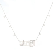 7 Character Name Necklace - Aljohara with Hanging Diamonds - HIBA JABER
