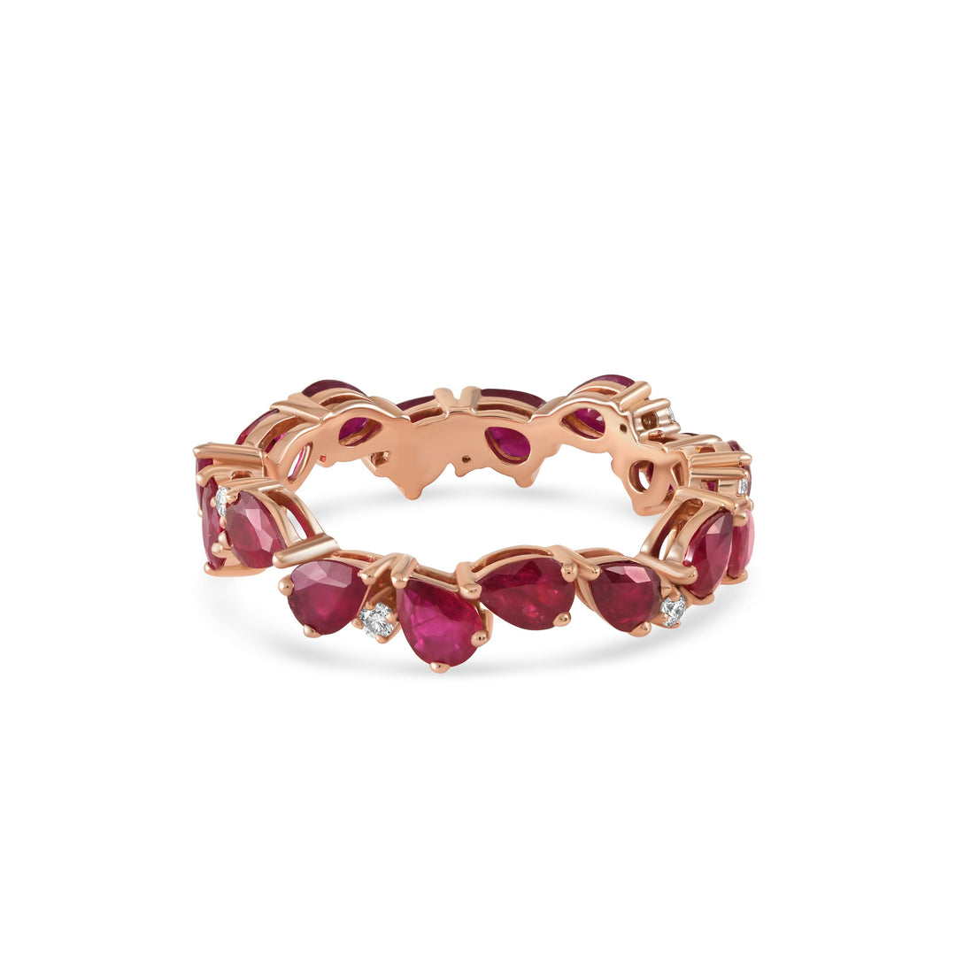 Zigzag Pear Diamond Droplets Ring