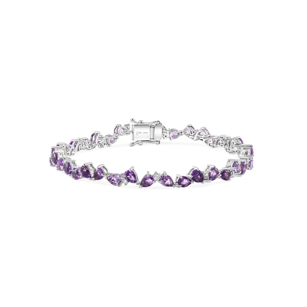 Zigzag Diamond Pears with Droplets Bracelet