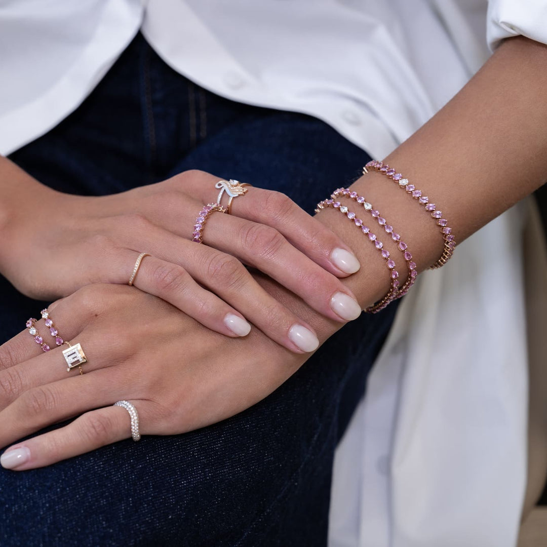 Odd One Out Bracelet | Oval Pink Sapphires