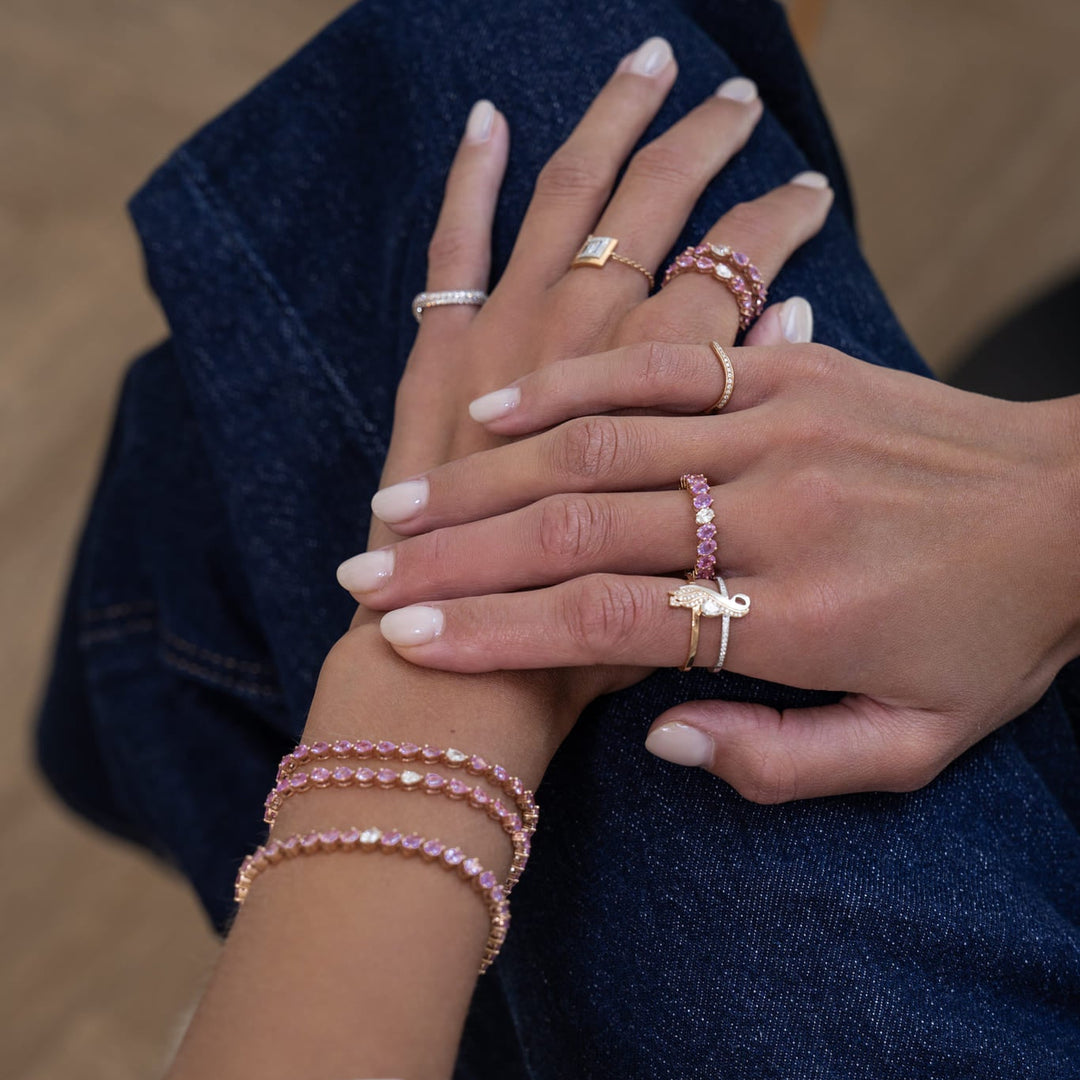 Odd One Out Bracelet | Oval Pink Sapphires
