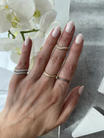 Load image into Gallery viewer, Two Way Bold Infinity Ring - Green Emeralds

