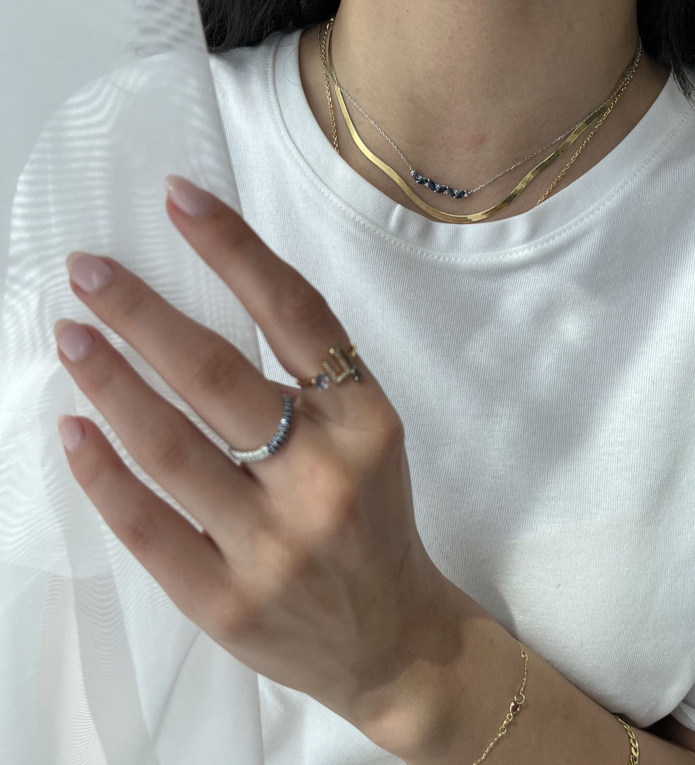 Marquise Shaped Blue Sapphire Necklace