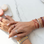 Load image into Gallery viewer, Odd One Out Slanted Oval Ring / Red Rubies

