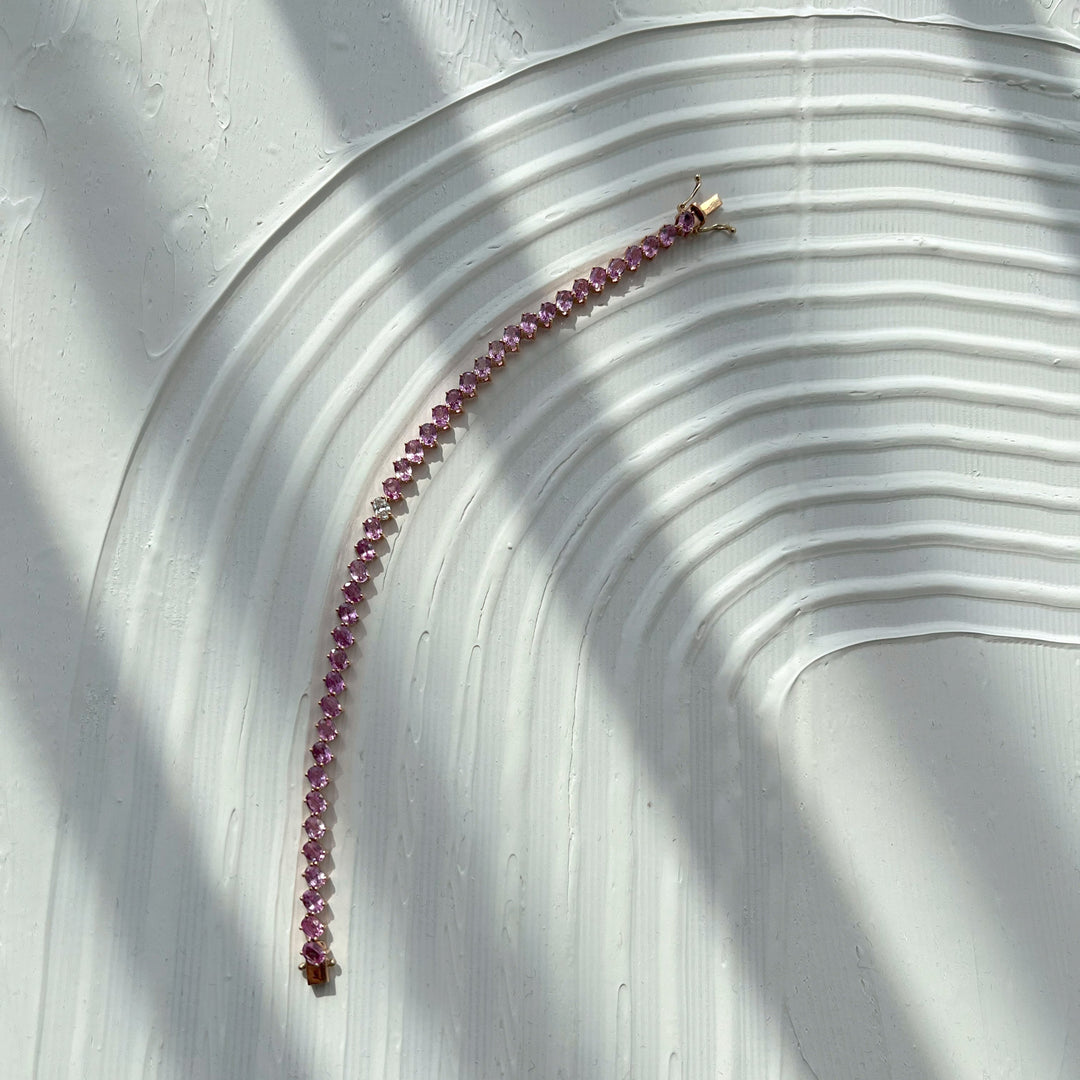 Odd One Out Bracelet | Oval Pink Sapphires