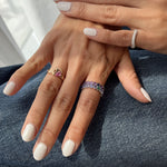 Load image into Gallery viewer, Odd One Out Slanted Princess Ring/ Blue Tanzanite

