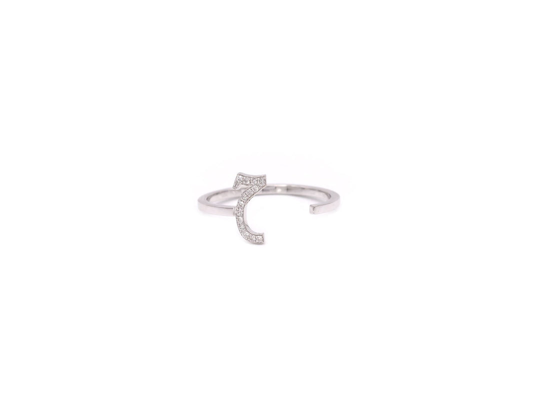 Initial Open Ring- Set in Diamonds