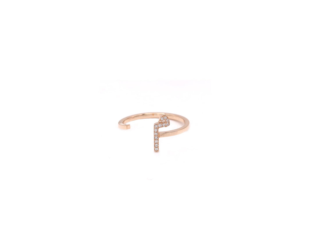 Initial Open Ring- Set in Diamonds