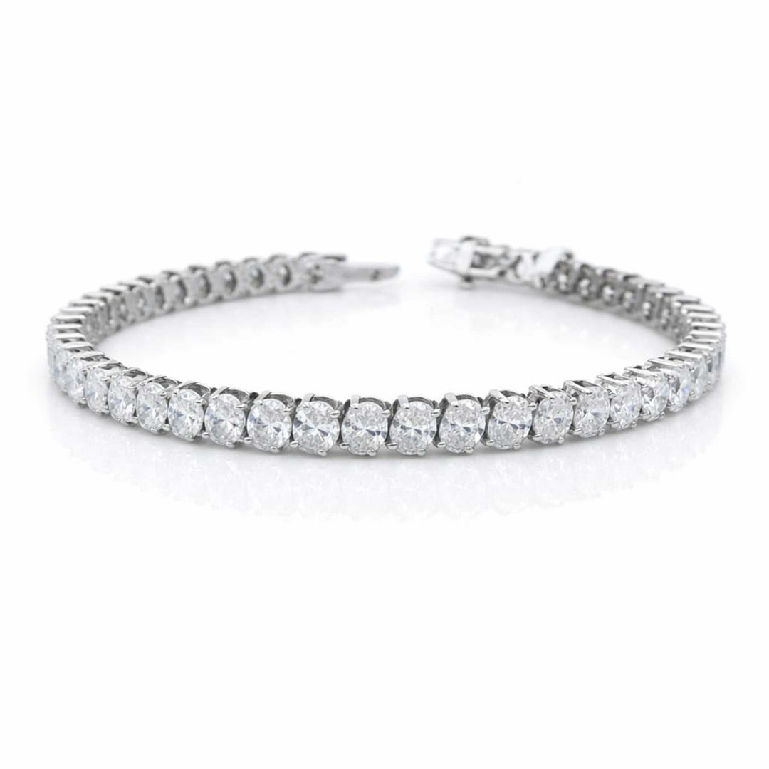 Oval Diamond Tennis Bracelet Hiba Jaber