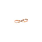 Load image into Gallery viewer, Midi Infinity Ring - Yellow with White Diamonds
