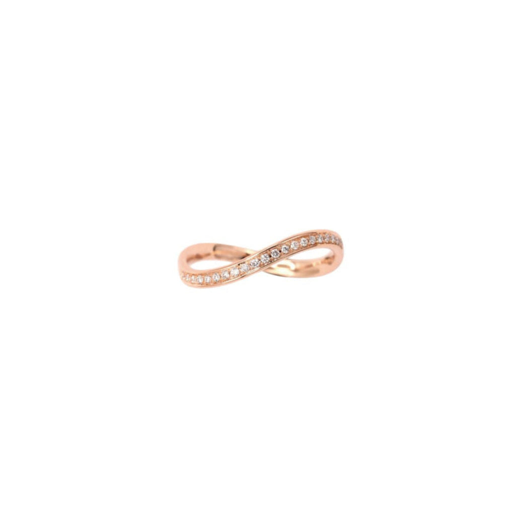 Midi Infinity Ring - Yellow with White Diamonds