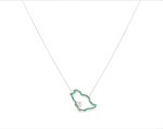 Load image into Gallery viewer, Saudi Map Heart Emerald Necklace  - Saudi National Day
