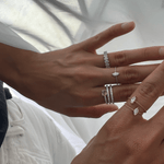 Load image into Gallery viewer, A Hint of Sparkle Diamond Chain Ring - Marquise Diamond - HIBA JABER
