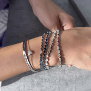 Alternating Oval and Princess Cut Blue Sapphire Bracelet - HIBA JABER