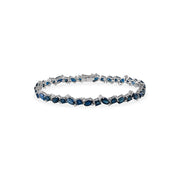 Alternating Oval and Princess Cut Blue Sapphire Bracelet - HIBA JABER
