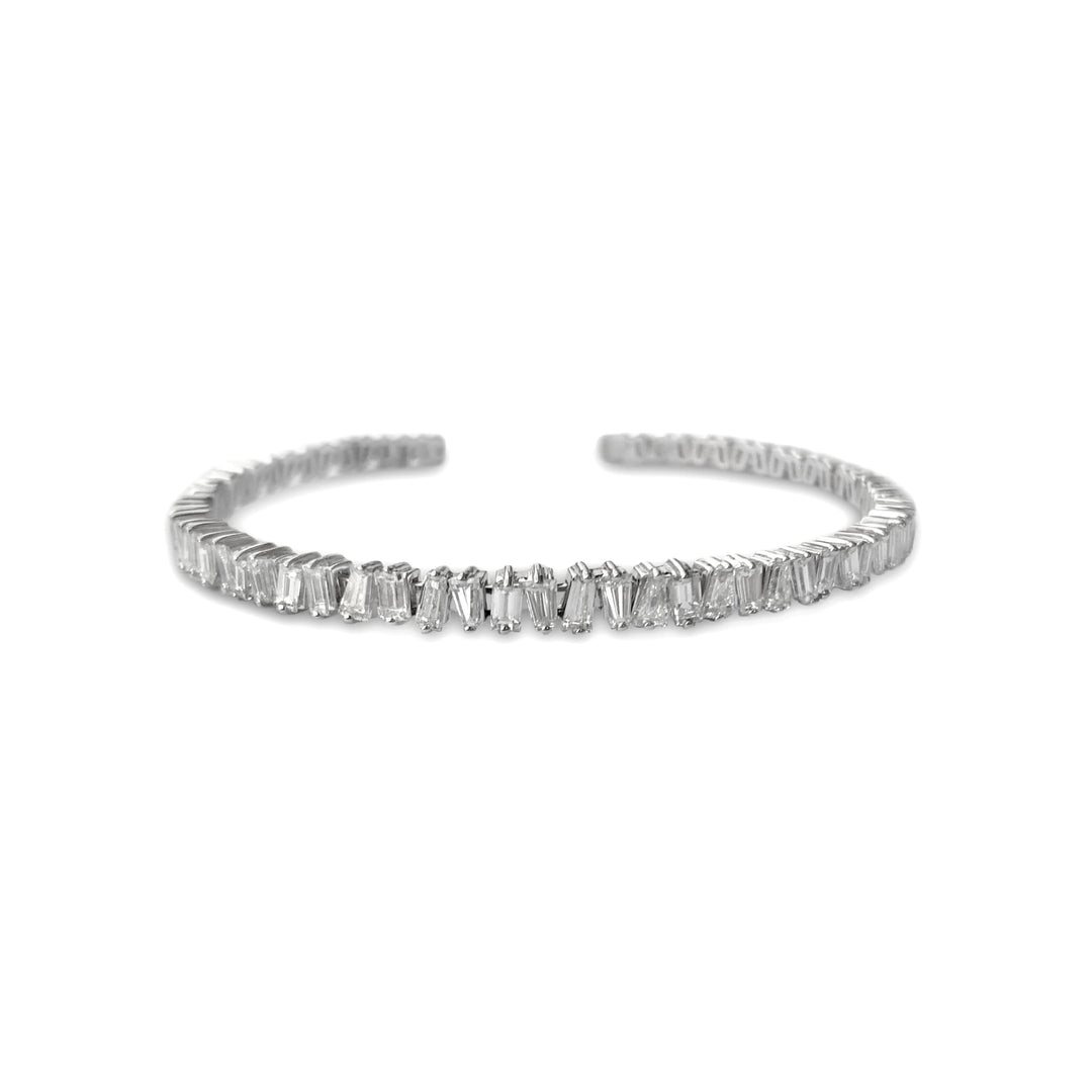 Baguette Diamond Open Bangle - HIBA JABER