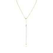 Baguette Droplet T shape Necklace - HIBA JABER