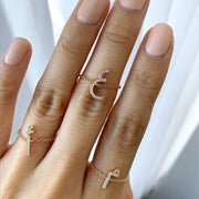 Birth Stone Chain Ring - HIBA JABER