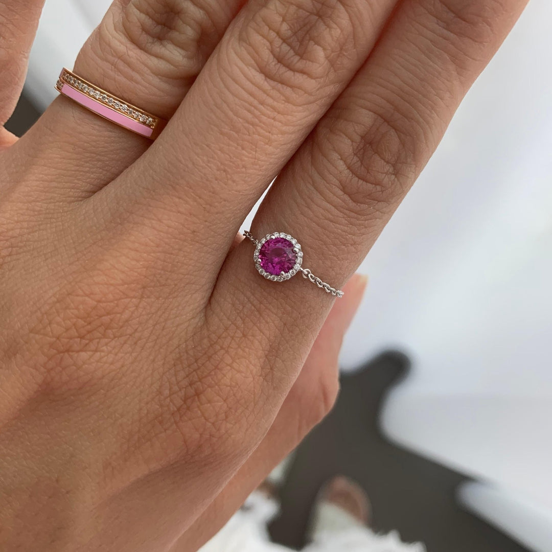 Birth Stone Chain Ring - HIBA JABER