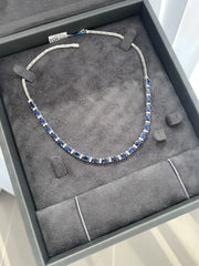 Blue & Diamond Sapphire Necklace - HIBA JABER