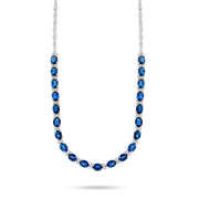 Blue & Diamond Sapphire Necklace - HIBA JABER